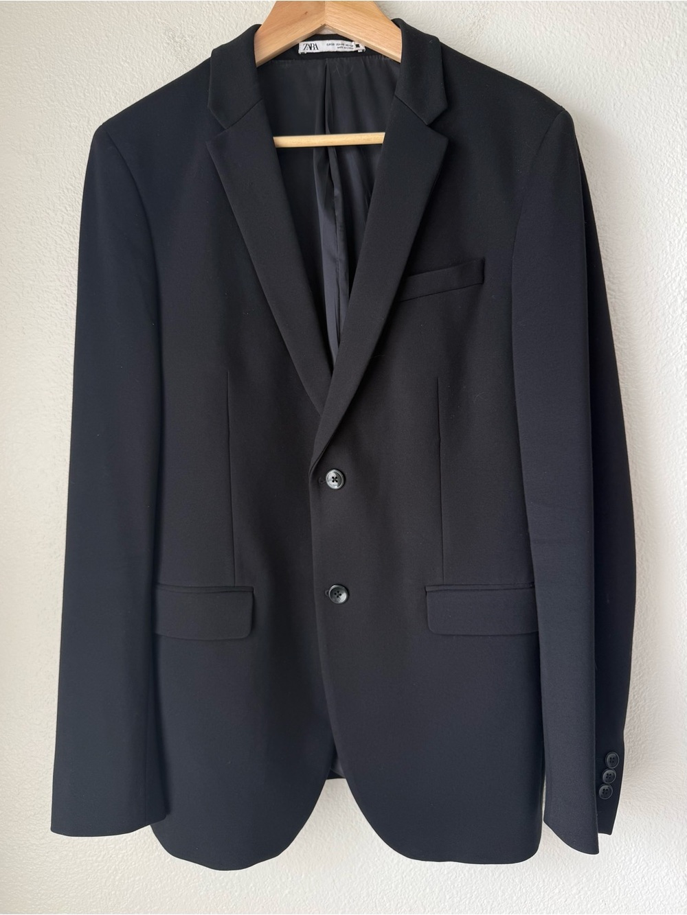 Zara Man "Comfort" Stretch Two-Button Blazer Black- Size 40